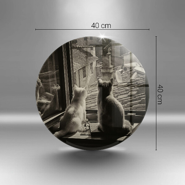 Chopping board Cats city and window