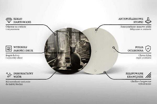 Chopping board Cats city and window