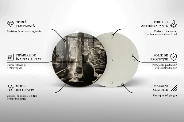 Chopping board Cats city and window