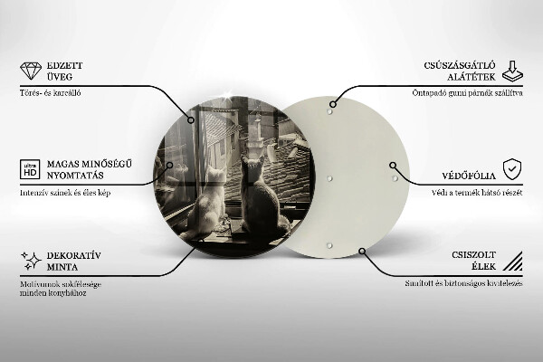 Chopping board Cats city and window