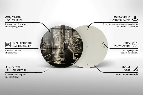 Chopping board Cats city and window