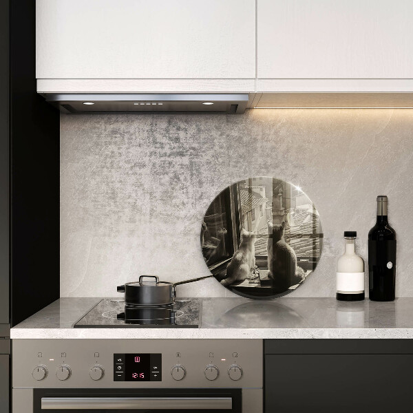 Chopping board Cats city and window