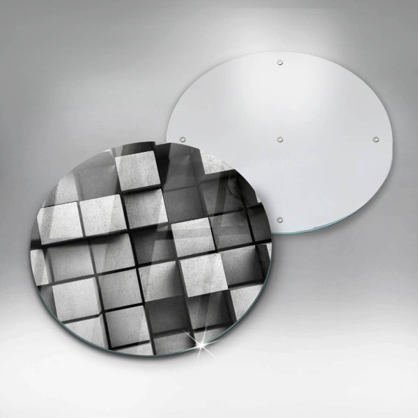 Glass worktop saver 3D square abstraction