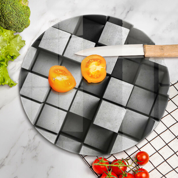 Glass worktop saver 3D square abstraction