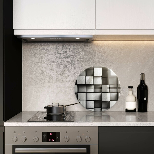 Glass worktop saver 3D square abstraction