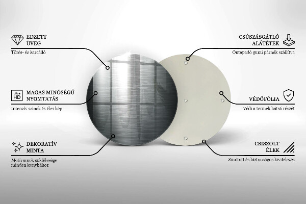 Glass worktop saver Metal texture