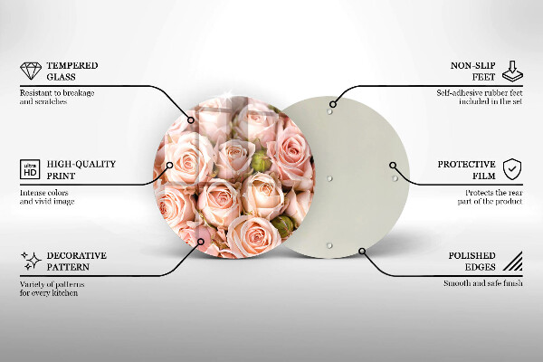 Glass worktop saver A delicate bouquet of roses