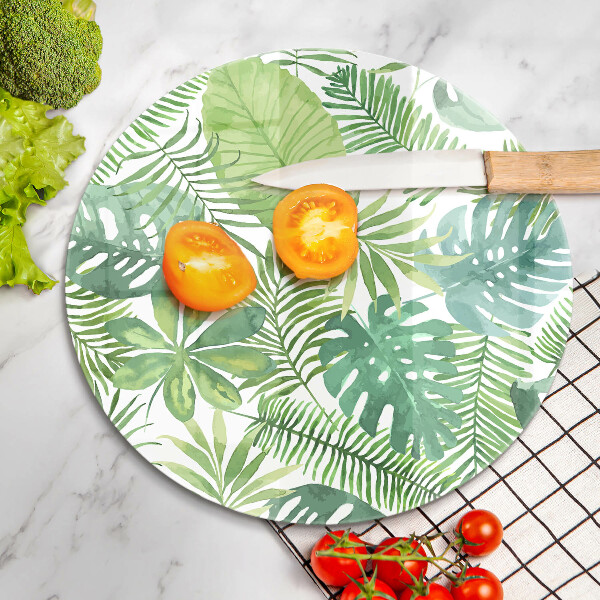 Glass worktop protector Boho watercolors leaves