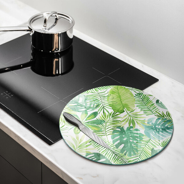 Glass worktop protector Boho watercolors leaves