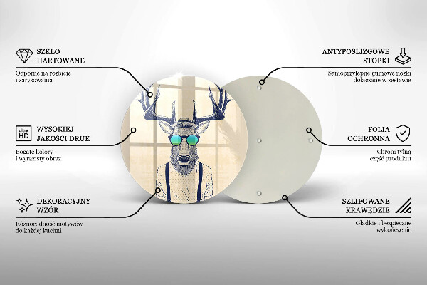 Glass worktop protector Illustration Man Jeleń