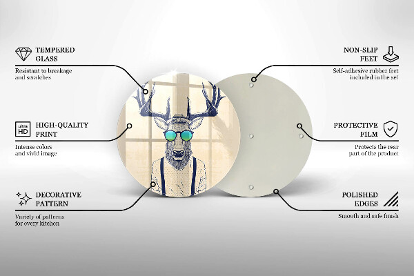 Glass worktop protector Illustration Man Jeleń