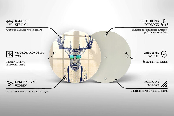 Glass worktop protector Illustration Man Jeleń