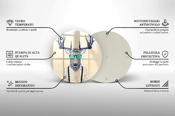 Glass worktop protector Illustration Man Jeleń