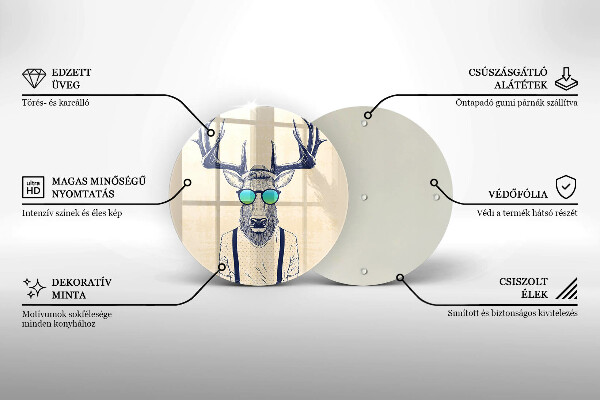 Glass worktop protector Illustration Man Jeleń
