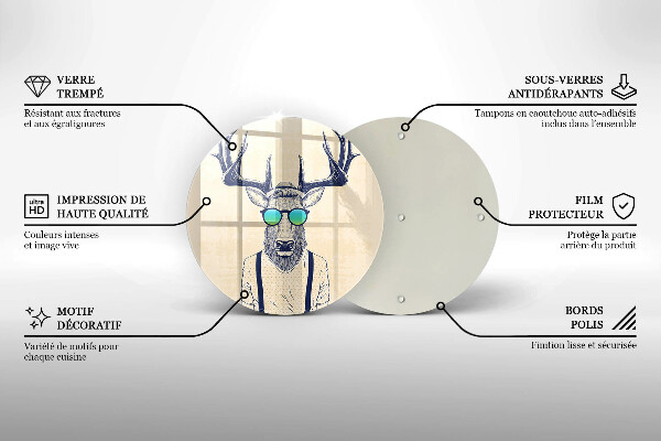 Glass worktop protector Illustration Man Jeleń