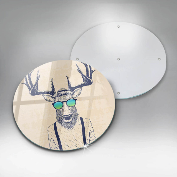 Glass worktop protector Illustration Man Jeleń