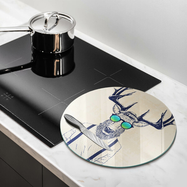 Glass worktop protector Illustration Man Jeleń