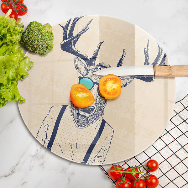 Glass worktop protector Illustration Man Jeleń