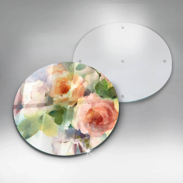 Glass worktop protector Painted flowers