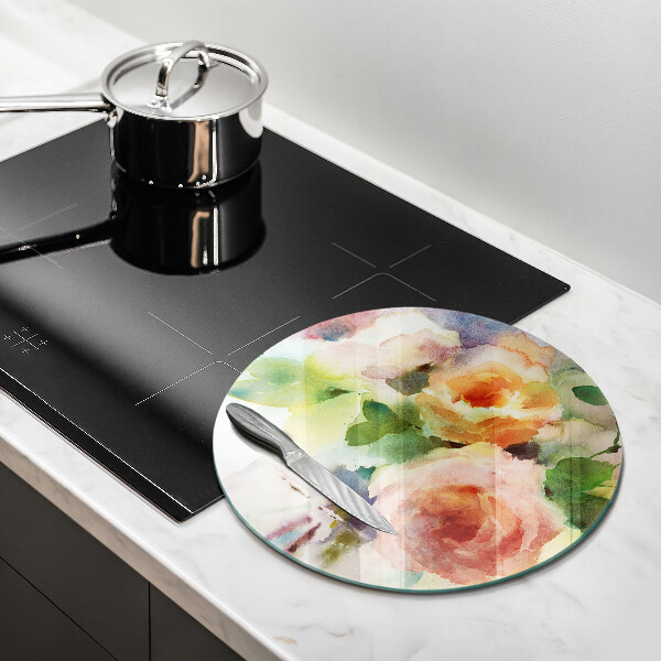 Glass worktop protector Painted flowers