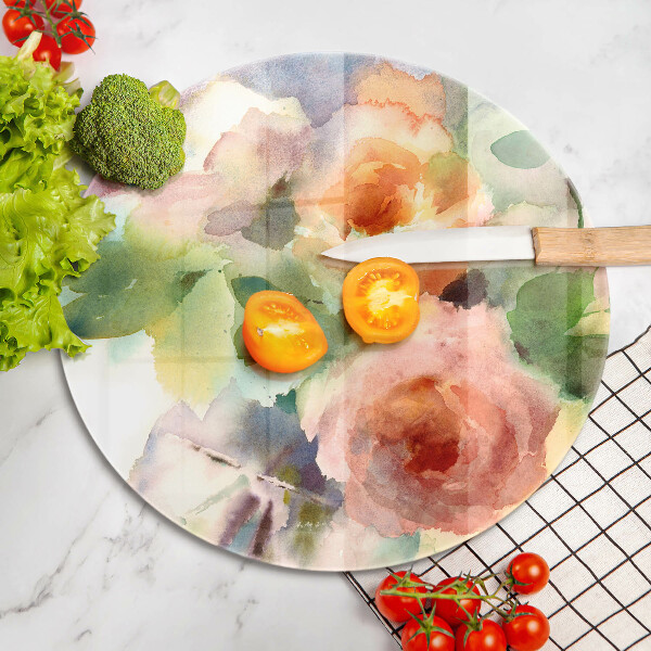 Glass worktop protector Painted flowers