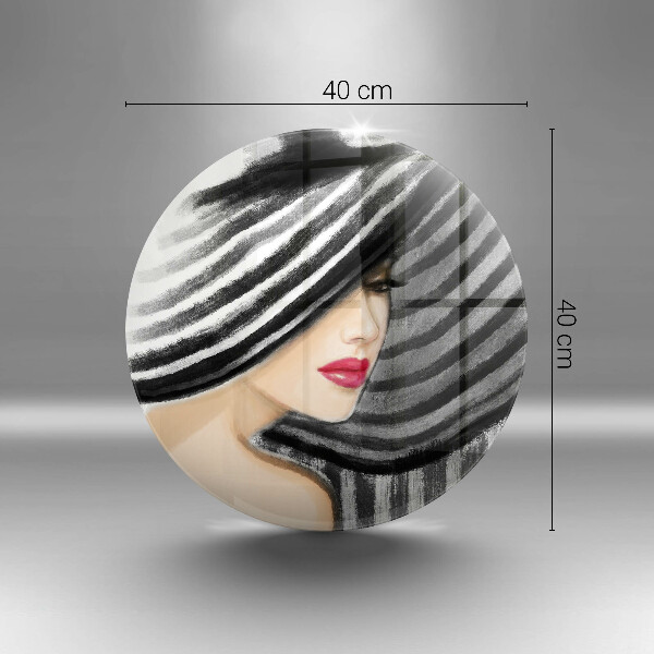 Glass worktop protector A woman in a hat