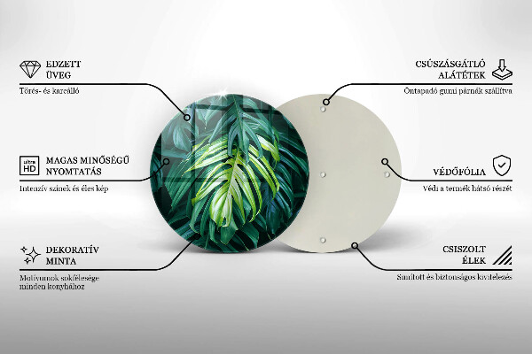 Glass worktop protector Monstera wild leaves