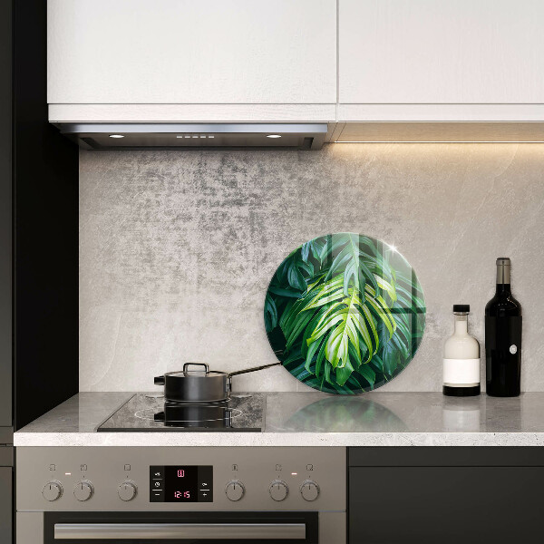 Glass worktop protector Monstera wild leaves