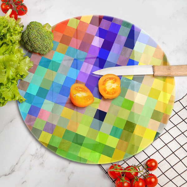 Glass worktop protector Colorful squares pixels