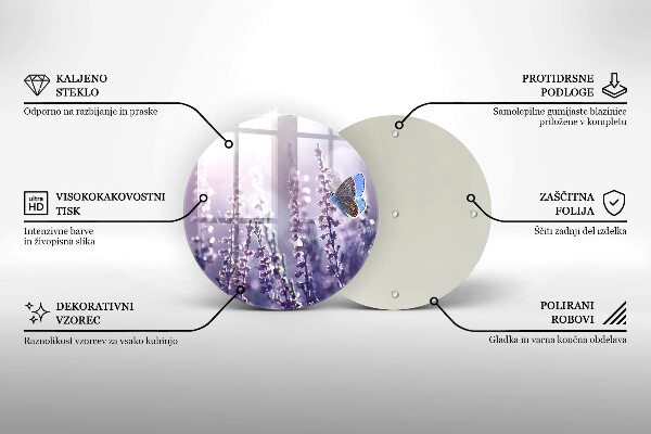 Glass worktop protector Field flowers and butterfly