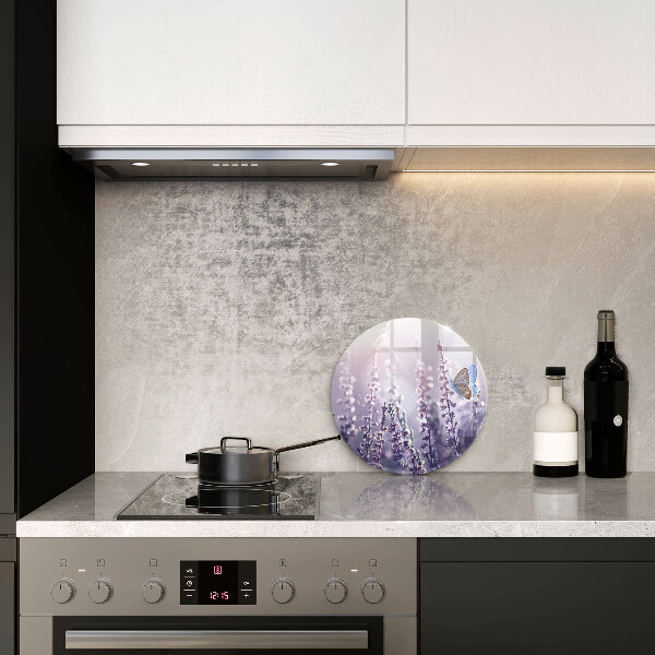 Glass worktop protector Field flowers and butterfly