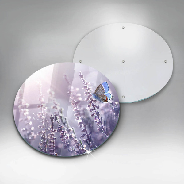 Glass worktop protector Field flowers and butterfly