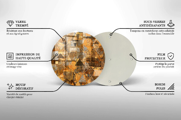 Glass worktop protector Geometric figure pattern
