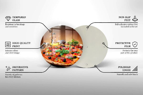 Glass worktop protector Italian pizza