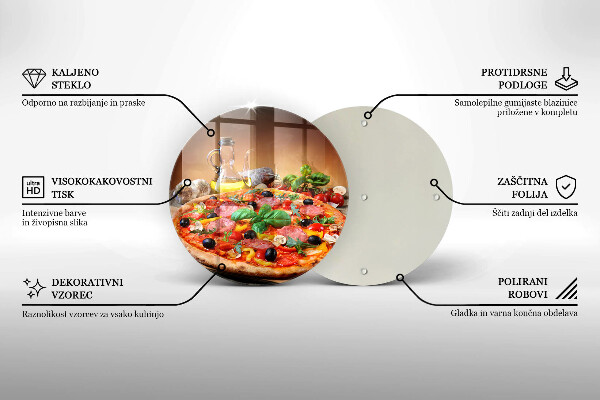 Glass worktop protector Italian pizza