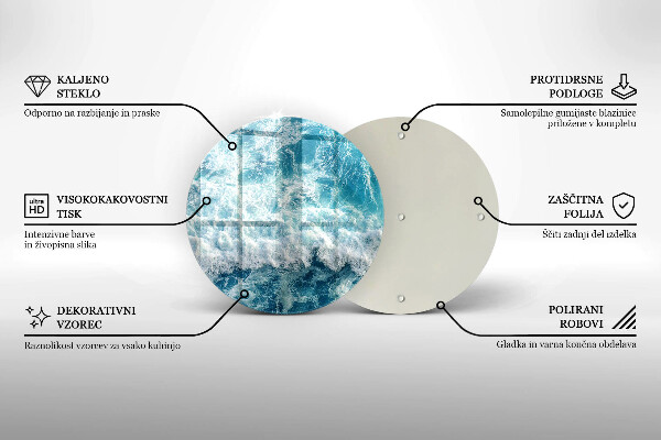 Chopping board glass Water sea waves