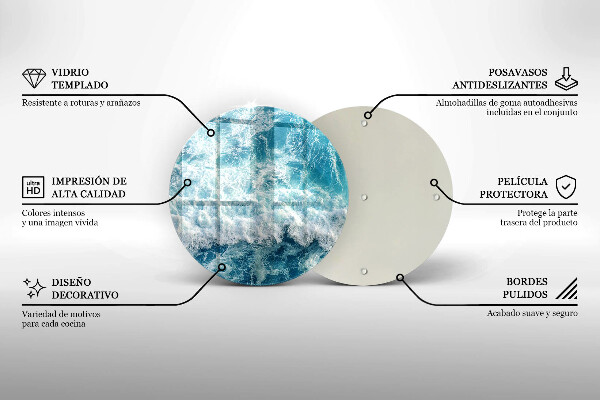 Chopping board glass Water sea waves