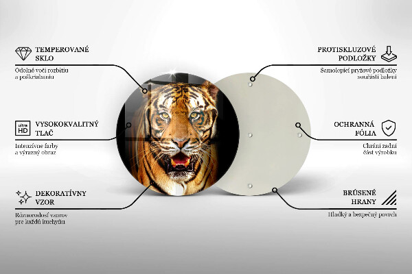 Chopping board glass Wild animal tiger