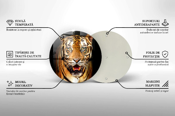 Chopping board glass Wild animal tiger