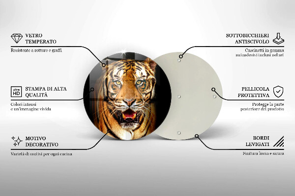 Chopping board glass Wild animal tiger