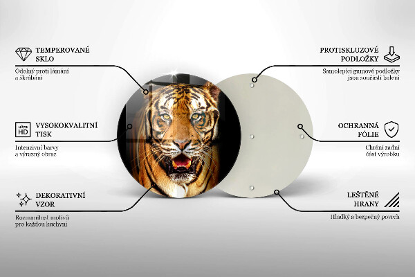 Chopping board glass Wild animal tiger