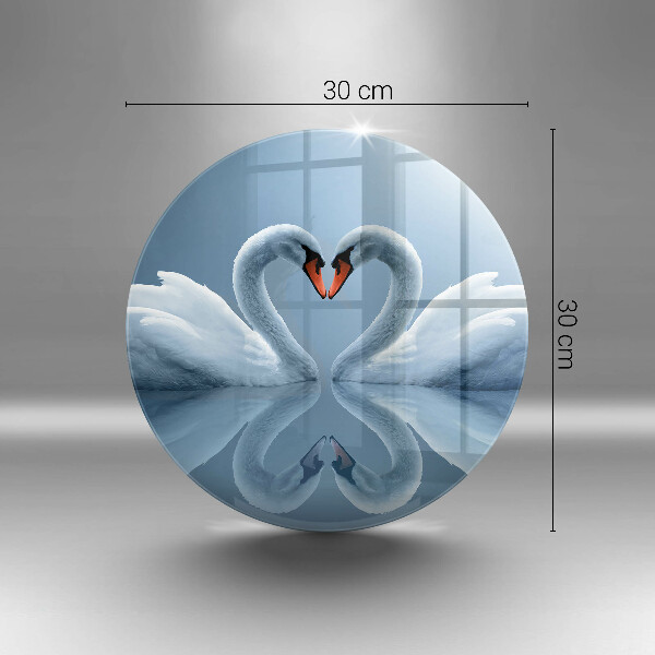 Glass worktop saver Two swans heart