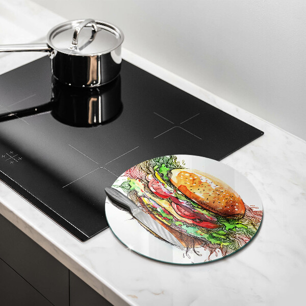Glass worktop saver Drawing hamburger