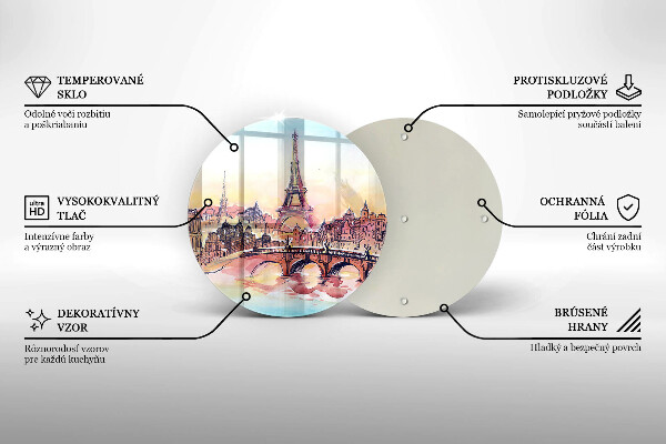 Glass worktop saver Paris landscape Eiffel Tower