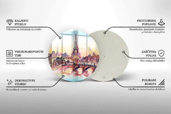 Glass worktop saver Paris landscape Eiffel Tower