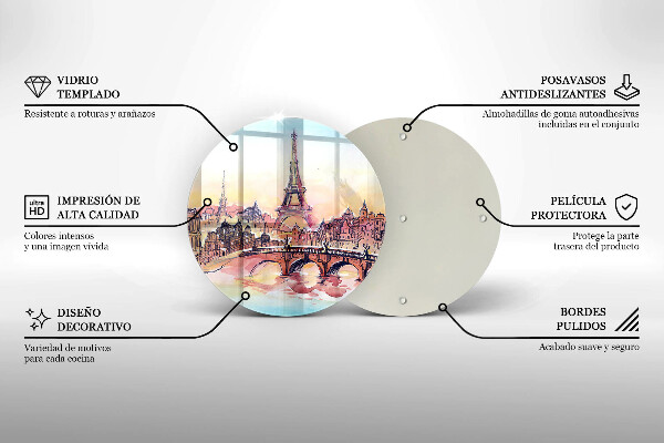 Glass worktop saver Paris landscape Eiffel Tower