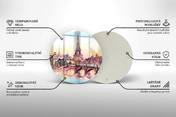 Glass worktop saver Paris landscape Eiffel Tower