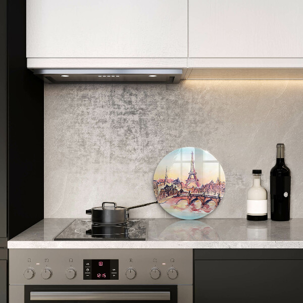Glass worktop saver Paris landscape Eiffel Tower