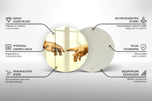 Chopping board Creation of Adam hands