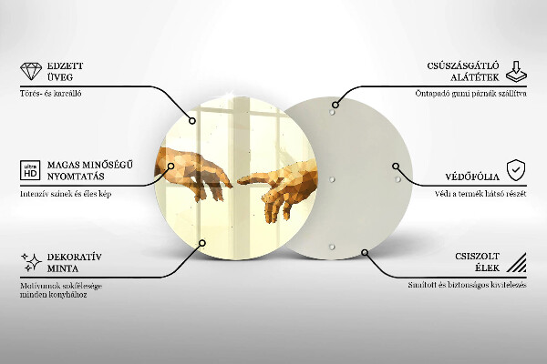 Chopping board Creation of Adam hands